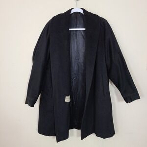 Forstmann Black 100% Virgin Wool Shawl‎ Collar Coat Needs Repairs
